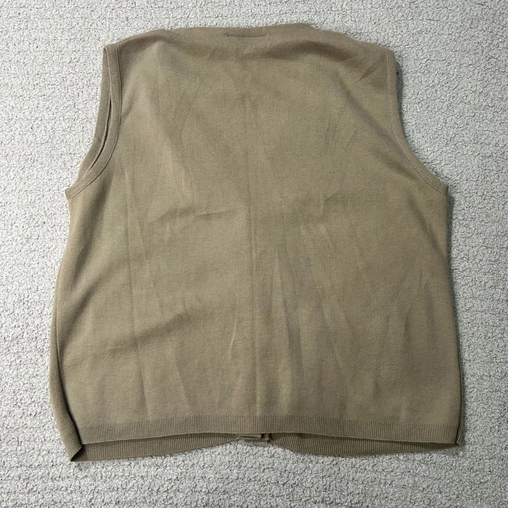 Avalin Knit Vest Vintage Medium Taupe Tan Coastal Grandmother‎ Y2K 90s